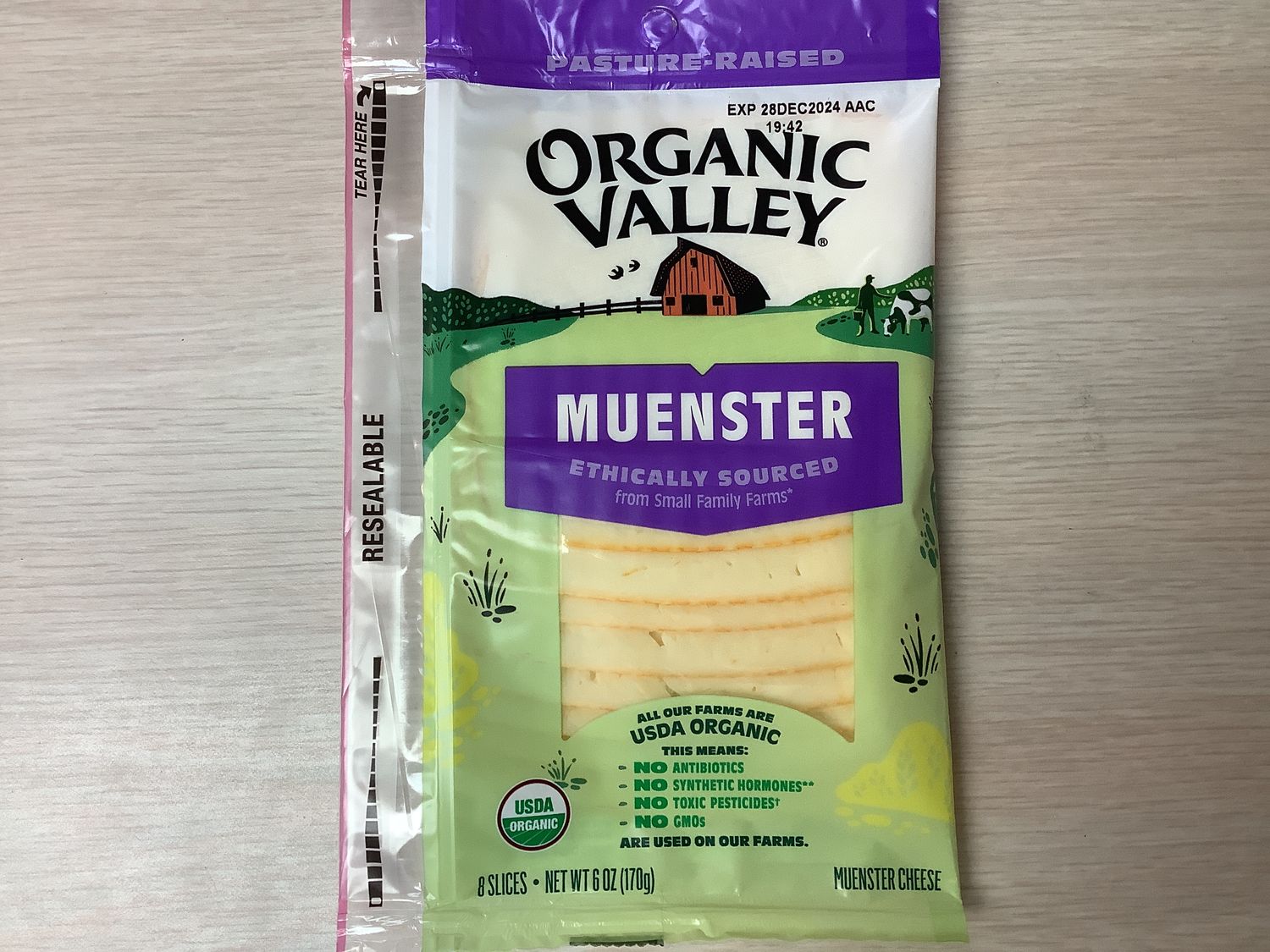 ORGANIC VALLEY MUENSTER SLICED 8 slices 6 oz single