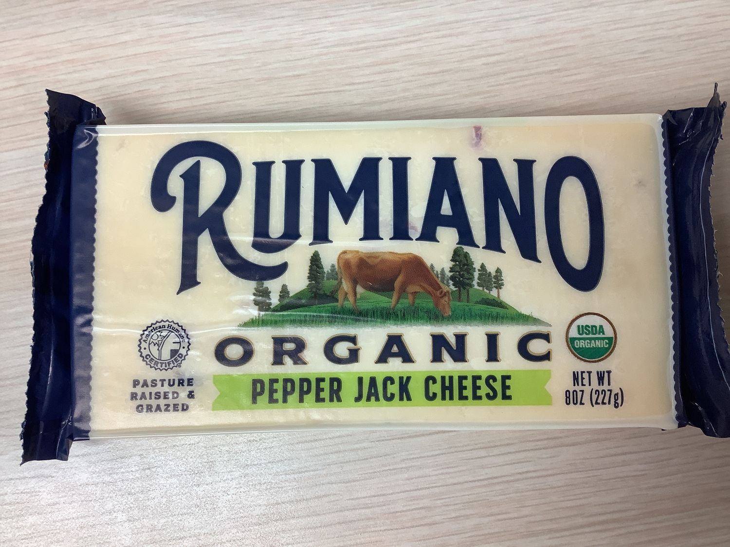RUMIANO CHEESE BAR PEPPER JACK ORGANIC 8 OZ
