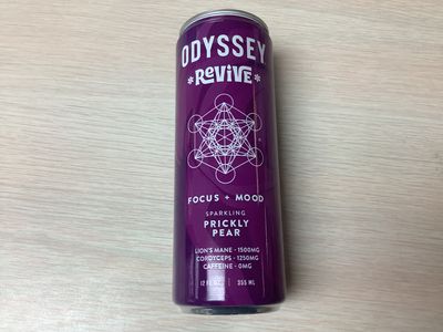 Odyssey Elixir Bev Revive Sparkling Hydration Prickly Pear - 12FO single