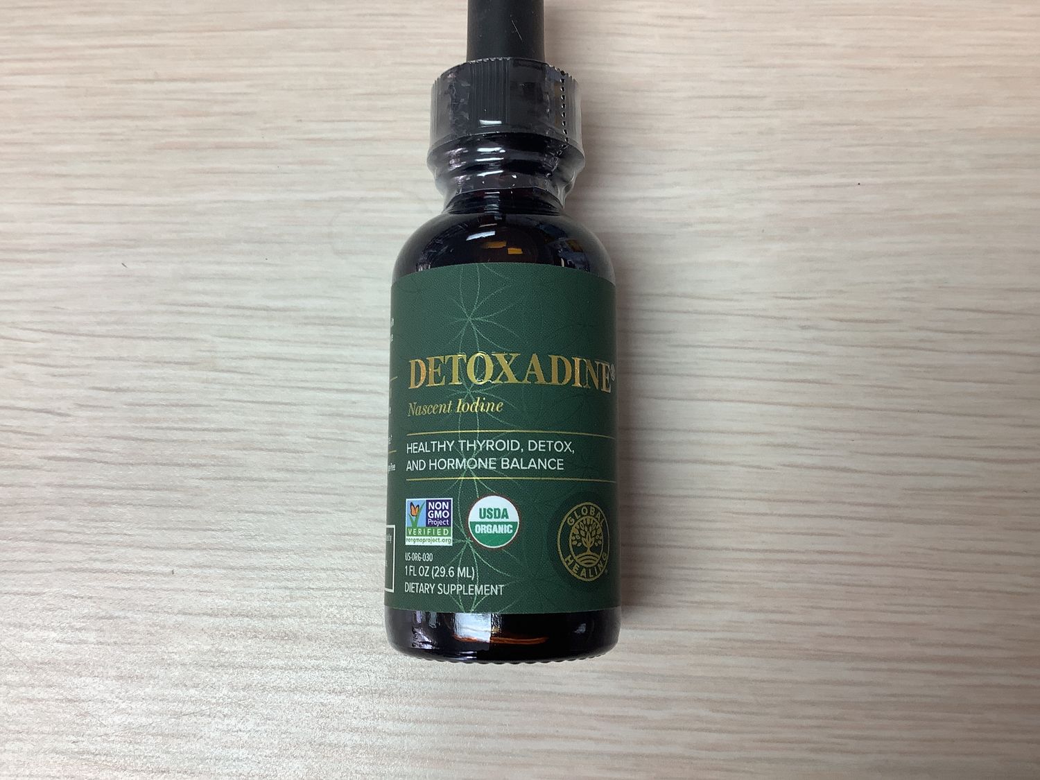 GLOBAL HEALING Detoxadine Certified Organic Nascent Iodine Supplement 1 oz