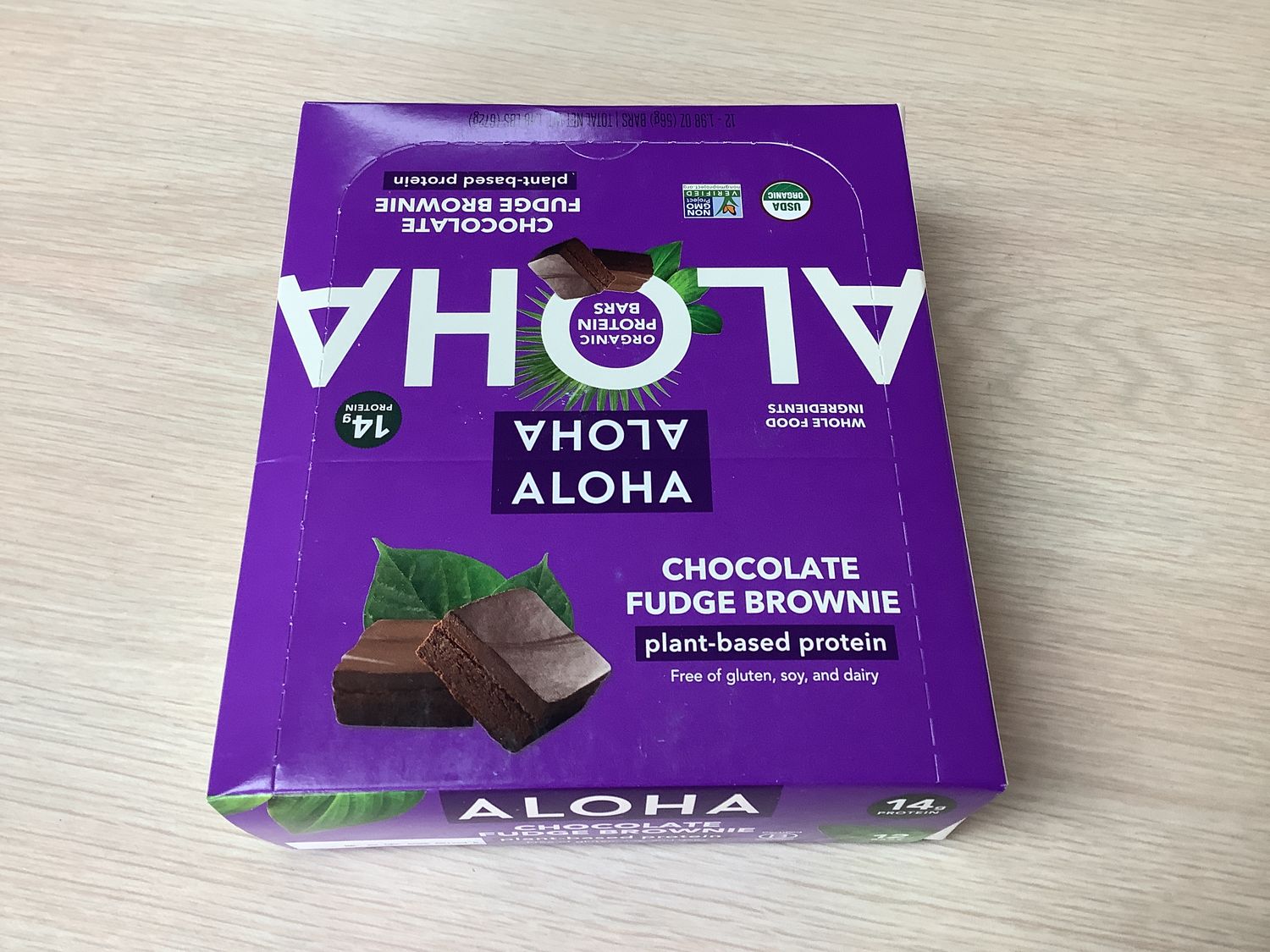 ALOHA CHOCOLATE FUDGE BROWNIE PROTEIN BAR BOX OF 12