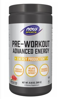 NOW PRE-WORKOUT ADVANCED ENERGY POWDER 600 g