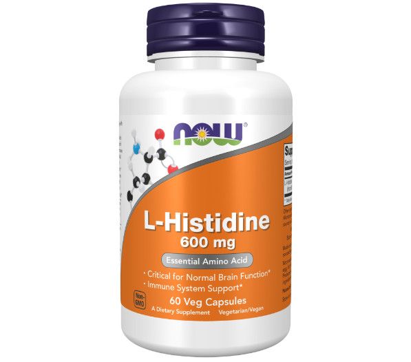NOW L-Histidine 600 mg 60 Veg Capsules