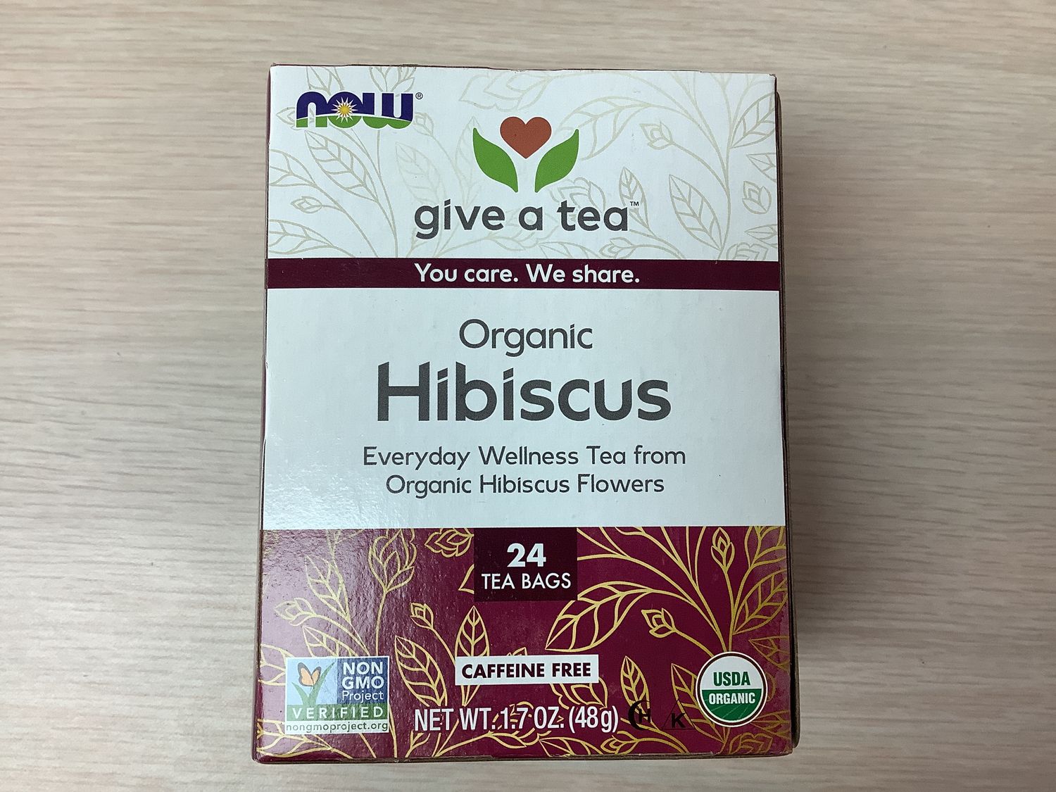 NOW HIBISCUS TEA ORGANIC 24 BAGS