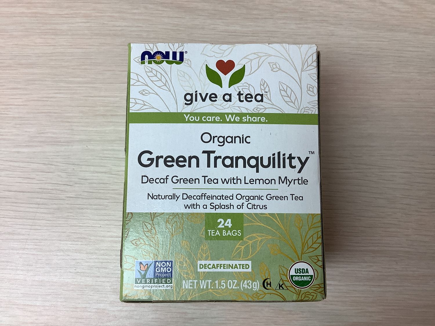 NOW GREEN TRANQUILITY TEA BAGS 24 BAGS