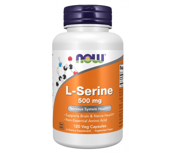 NOW L-Serine 500 mg 120 Veg Capsules