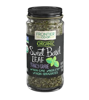 FRONTIER CO OP BASIL SWEET ORGANIC GLASS BOTTLE 0.56 OZ