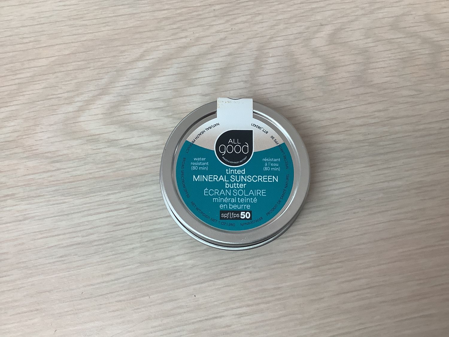 All Good SPF 50+ Mineral Sunscreen Butter Tinted 1 oz. tin