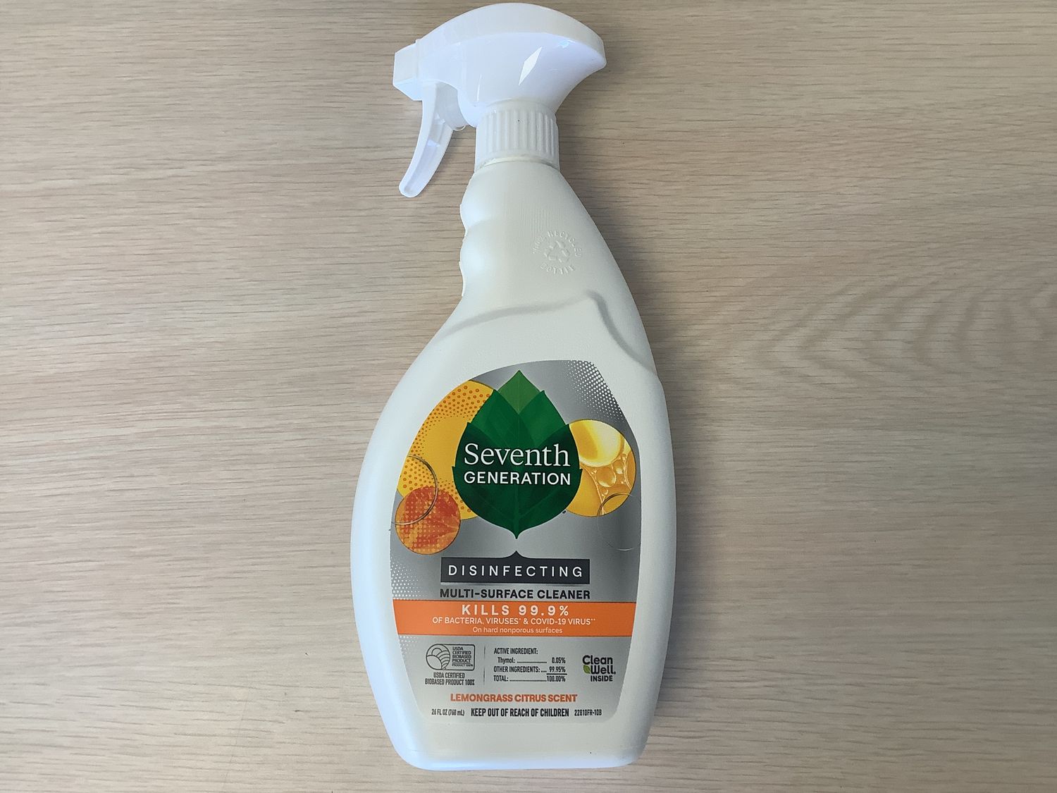 SEVENTH GENERATION DISINFECTING MULTI SURFACE CLEANER LEMONGRASS CITRUS 26 oz