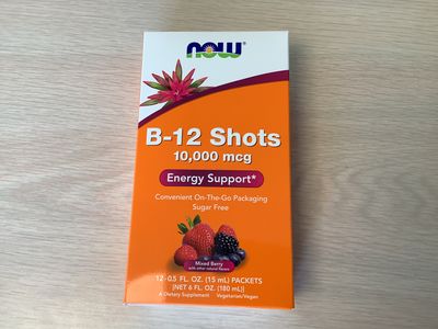 NOW Vitamin B-12 10000 mcg Shots 12 15 mL (0.5 fl. oz.) Packets