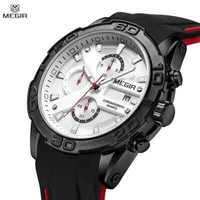 MEGIR Fashion Sport Watches for Men Top Brand Military Quartz Wristwatch Calendar Male Clock Chronograph Montre Homme 2055