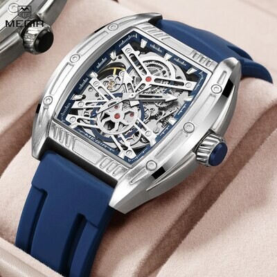MEGIR Original Luxury Sport Watch for Men Silicone Band Automatic Mechanical Movement WristWatches Luminous Clock Reloj Hombre