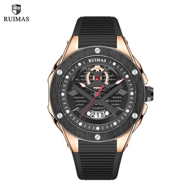 RUIMAS Brand Fashion Sport Watches for Men Quartz Silicone Band Wrist Watch Date Waterproof Wristwatches Clock Relogio Masculino 546