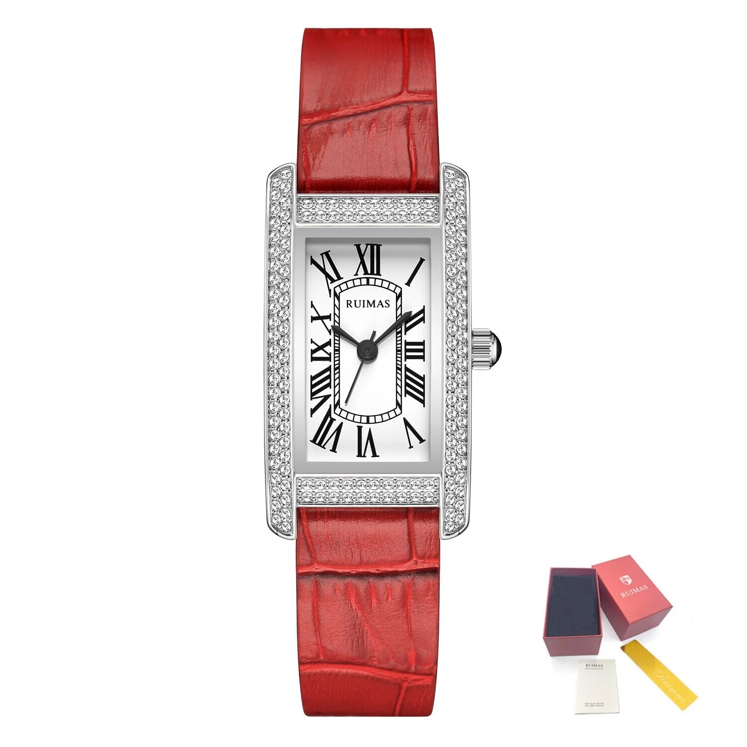 RUIMAS Brand Wrist Watches For Women Square Rose Gold WristWatch Fashion Luxury Leather Female Casual Ladies Quartz Watch Clock