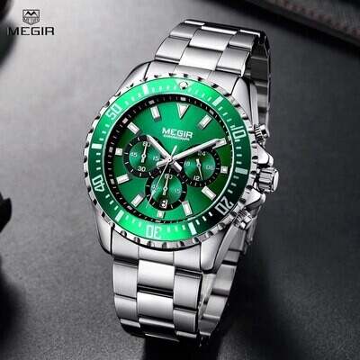 MEGIR Brand Luxury Men's Watch Business Quartz Watches Waterproof Luminous Wristwatch For Men Male Wrist Watch Calendar 2064