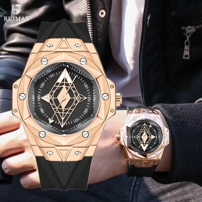 RUIMAS Brand Watches for Men Luxury Quartz Movement Sport Casual Wristwatches Unique Design Waterproof Clock Relogio Masculino