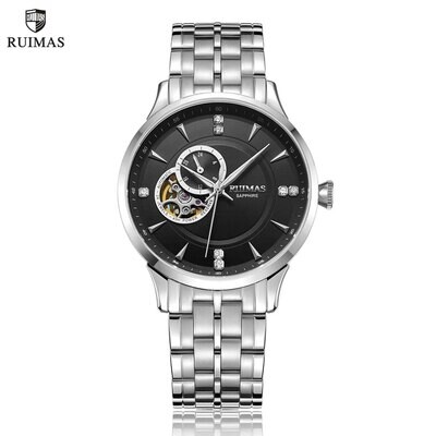 RUIMAS Gold Men Watch Luxury Stainless Steel Automatic Mechanical Watches Sapphire Glass Waterproof Wristwatch Relogio Masculino