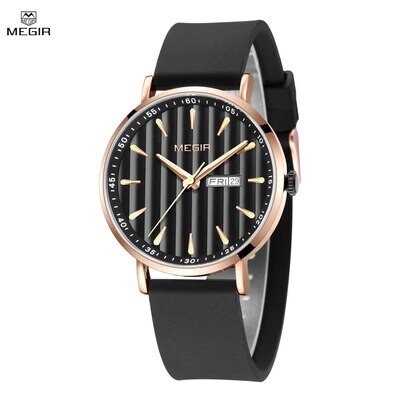 MEGIR Luxury Big Dial Mens Watch Fashion Quartz Casual Sport Wristwatch for Men Waterproof Week Date Display Clock Reloj Hombre