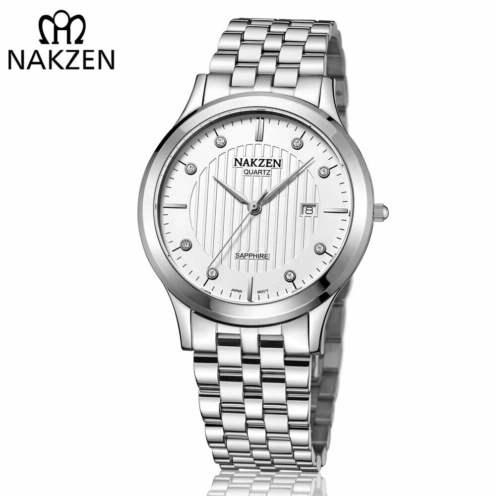 NAKZEN Gold Quartz Watch Top Brand Luxury Men Watches Fashion Stainless Steel Wristwatches Male Clock Relogio Masculino