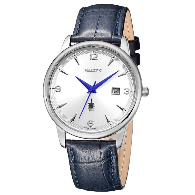 NAKZEN Classic Men Wrist Watch Brand Luxury Quartz Watch Male Casual Sport Cool Watches Gift Relogio Masculino Drop Shipping, Color: Blue and white