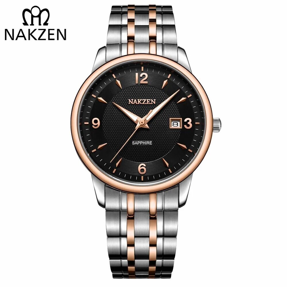 NAKZEN Men Watches Top Brand Luxury Clock Male Stainless Steel Casual Quartz Watch Mens Sports Wristwatch relogio masculino, Color: 1