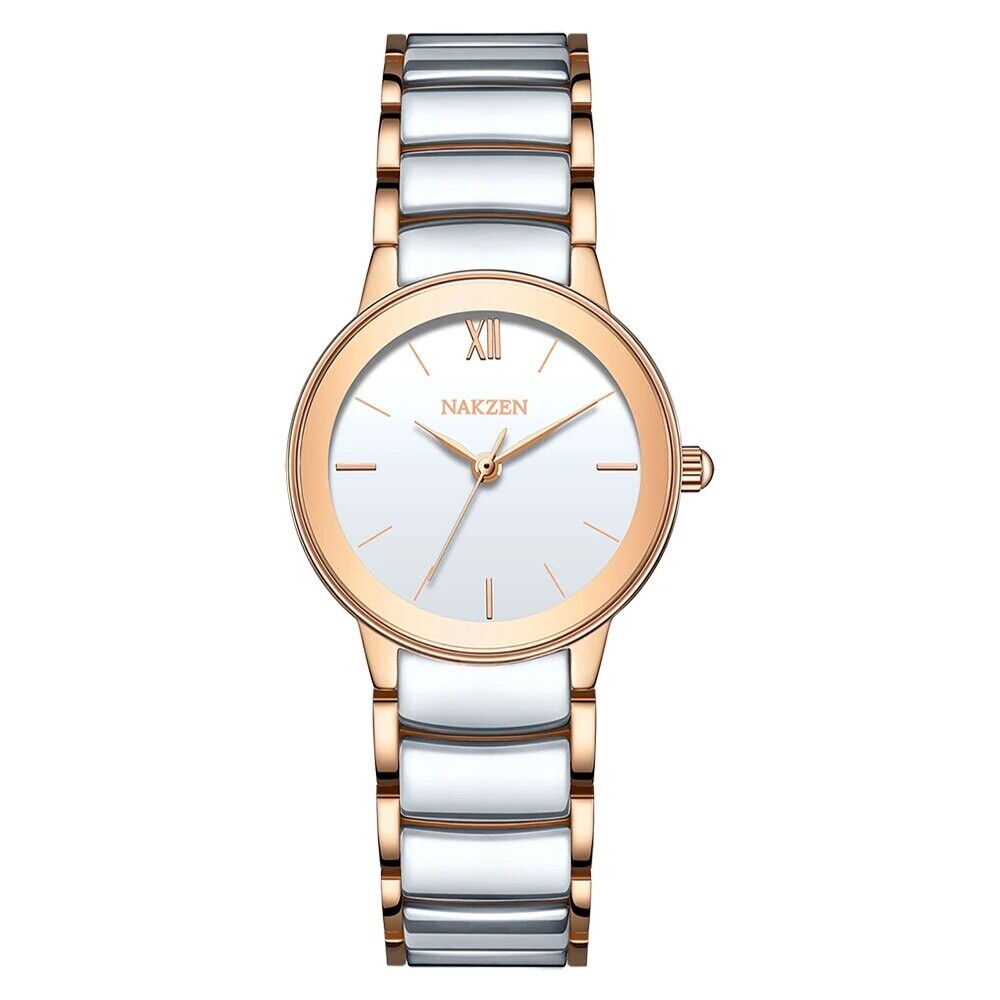 Ladies Quartz Watch Luxury Diamond Wristwatch Life Waterproof  Stainless Steel  Clock Gifts for Women White Watches Casual Relo, Color: white