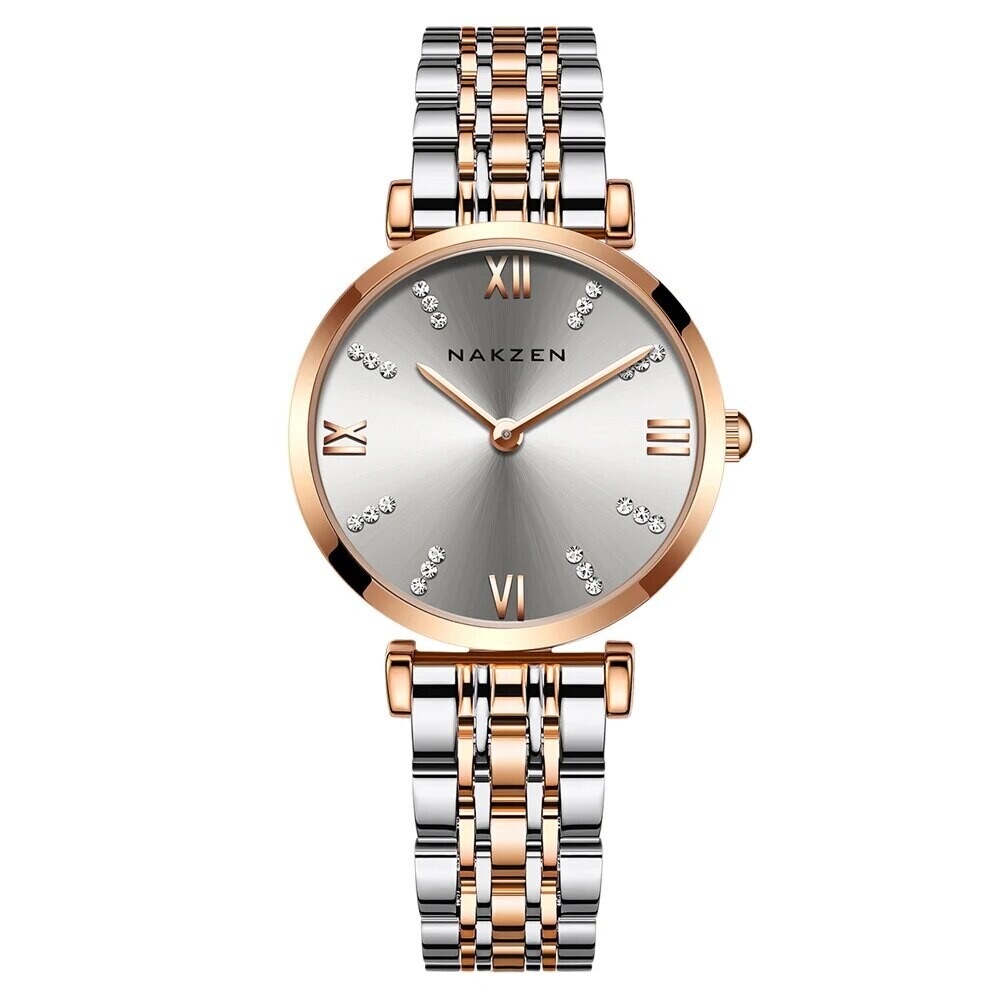 Fashion Ladies Watch Women 2021 New Rose Gold Dress Quartz Watches Luxury Diamond Wristwatches Relogio Feminino Bracelet Clock, Color: Rose
