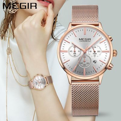 MEGIR Luxury Women Watches Chronograph Waterproof Quartz Ladies Sport Casual Wristwatch Female Dress Clock 24-hour Relogio Feminino 2011