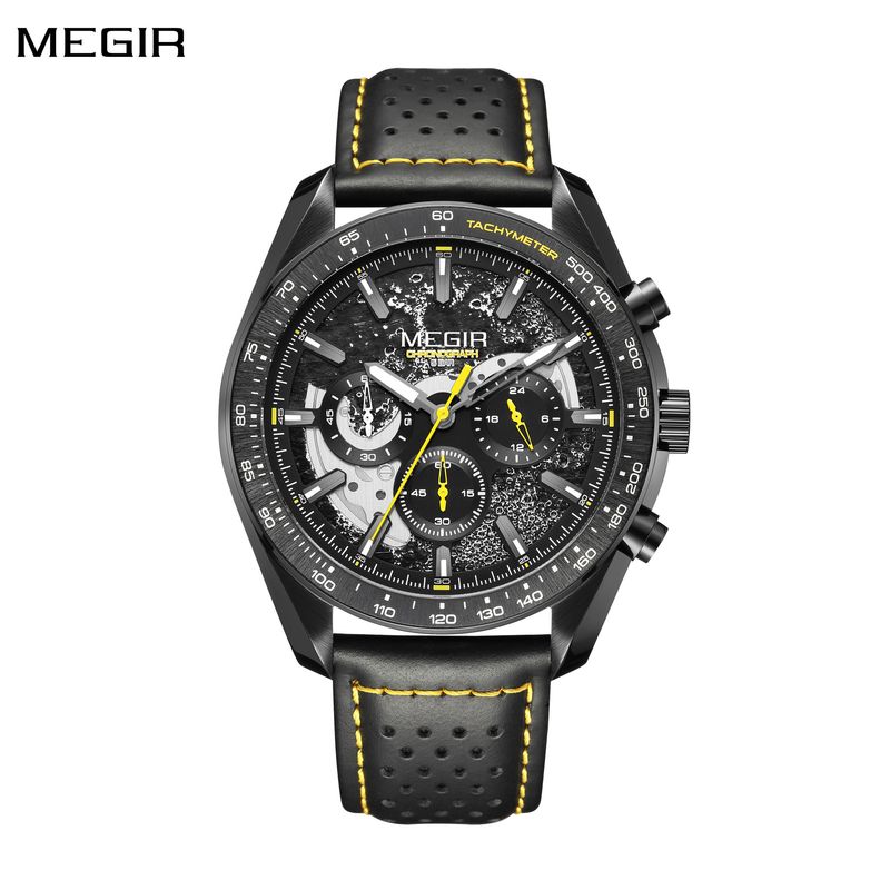 MEGIR Luxury Men's Business Casual Watches Leather Waterproof Quartz Chronograph Male Clock Wristwatch Relogio Masculino 8408