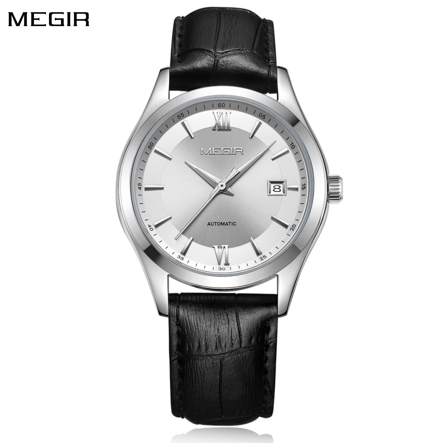 MEGIR Original Brand Men's Watches Automatic Mechanical Watch 5Bar Waterproof Leather Luxury Wristwatch Clock Relogio Masculino 62063
