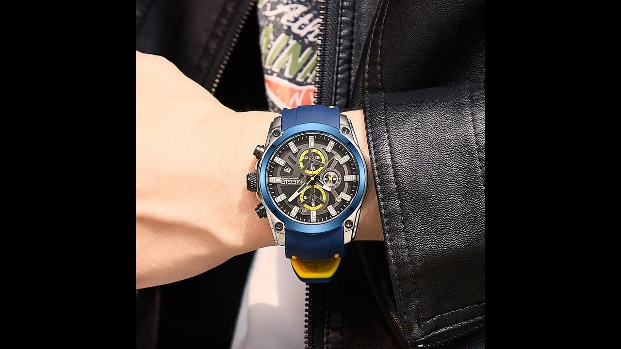 MEGIR Original Blue Sport Watches for Men Top Luxury Chronograph