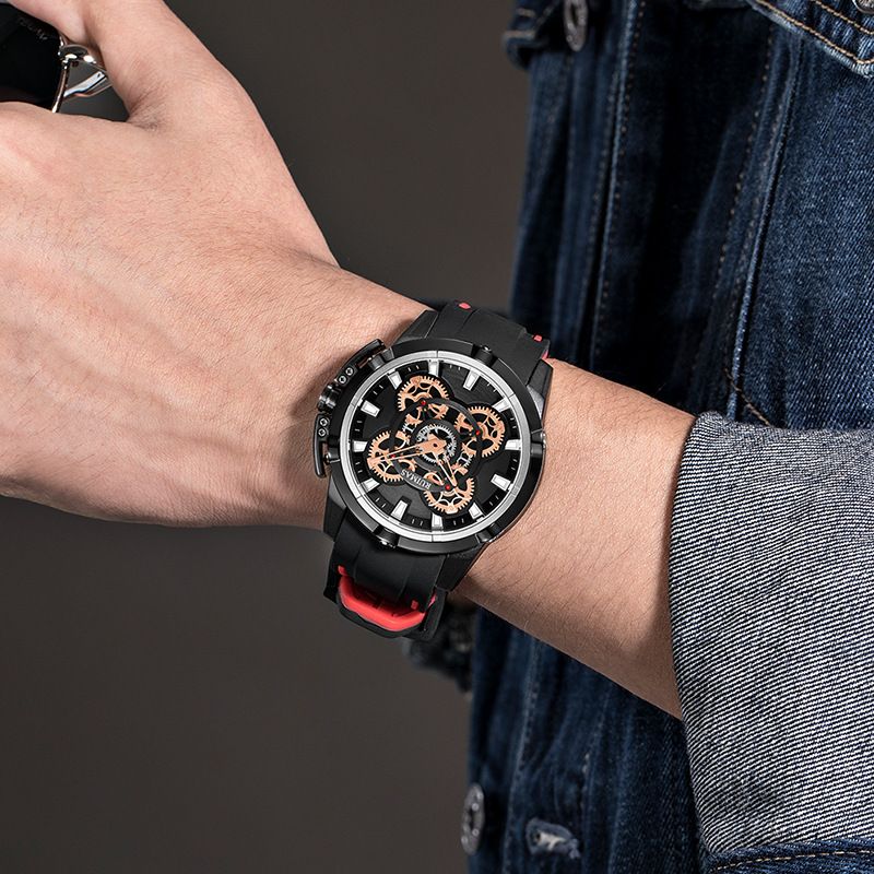 RUIMAS Top Brand Mens Watches Luxury Silicone Large Dial Sports Quartz Wristwatch Waterproof Date Clock Casual Relogio Masculino 547