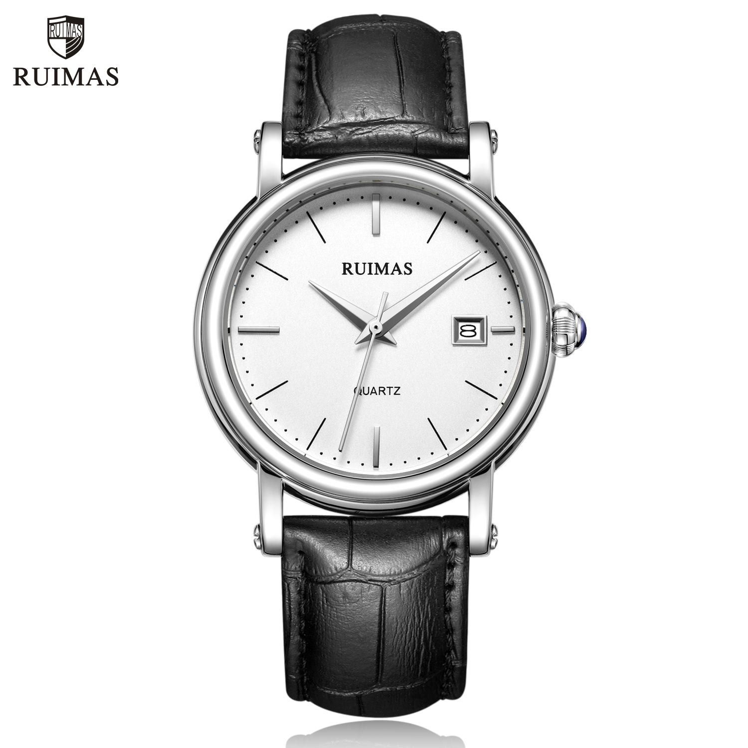 RUIMAS Fashion Mens Quartz Watches Sapphire Sport Wristwatch Waterproof Large Dial Business Casual Watch Clock Montre Homme 6762