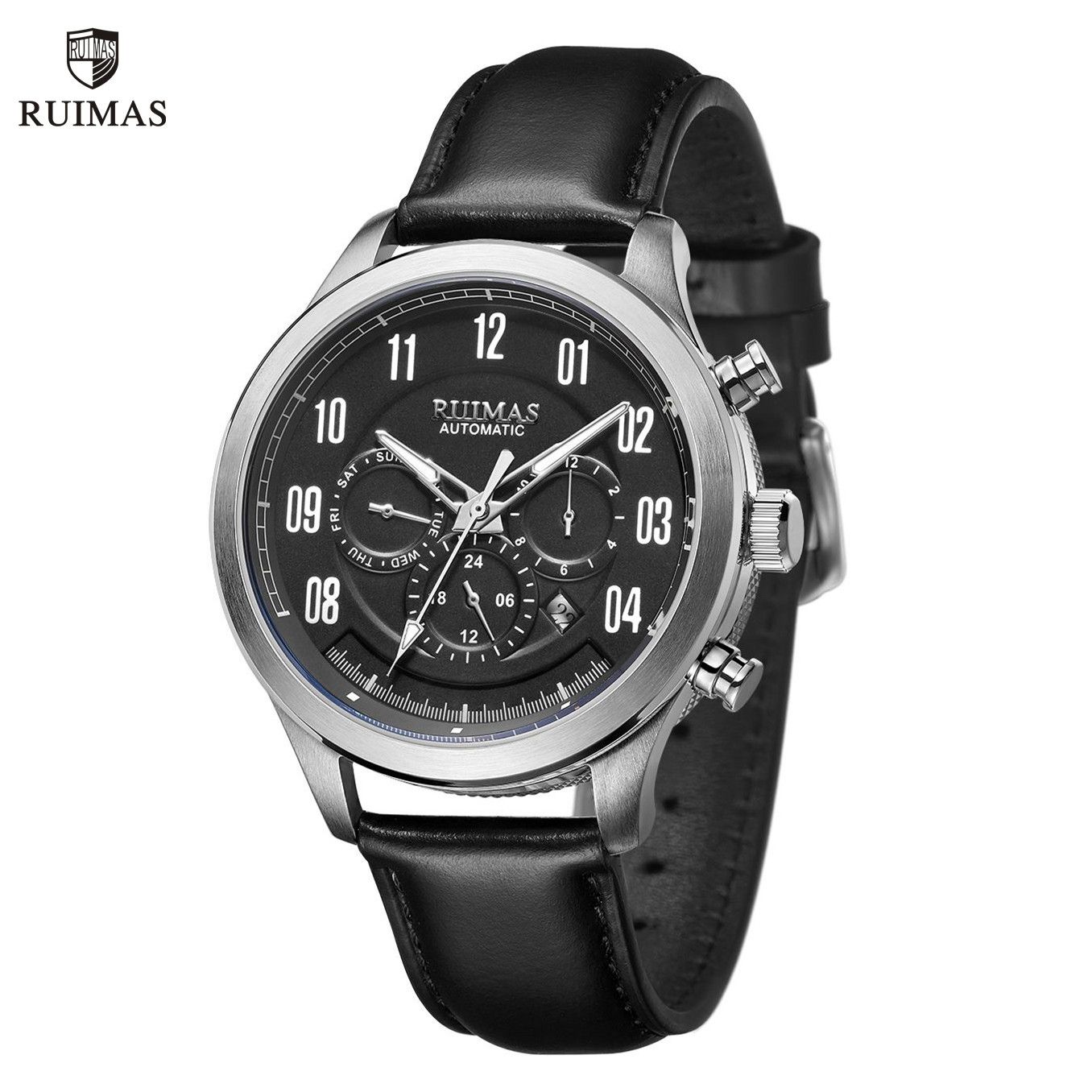 RUIMAS Luxury Casual Sport Watch for Men's Automatic Mechanical Watches Leather Luminous Man Clock Wrist Watch Chronograph 6785