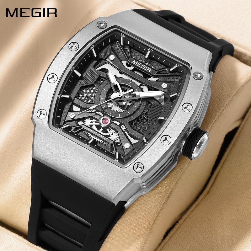 MEGIR Brand Automatic Movement Watch for Men Fashion Waterproof Stainless Steel Case Mechanical Wristwatch Montre Homme 8604