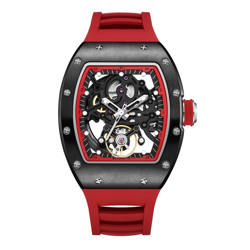 New Automatic Mechanical Watch for Men Luxury Skeleton Dial Luminous Waterproof Sports Military Wristwatch Gift for Man 9190-12