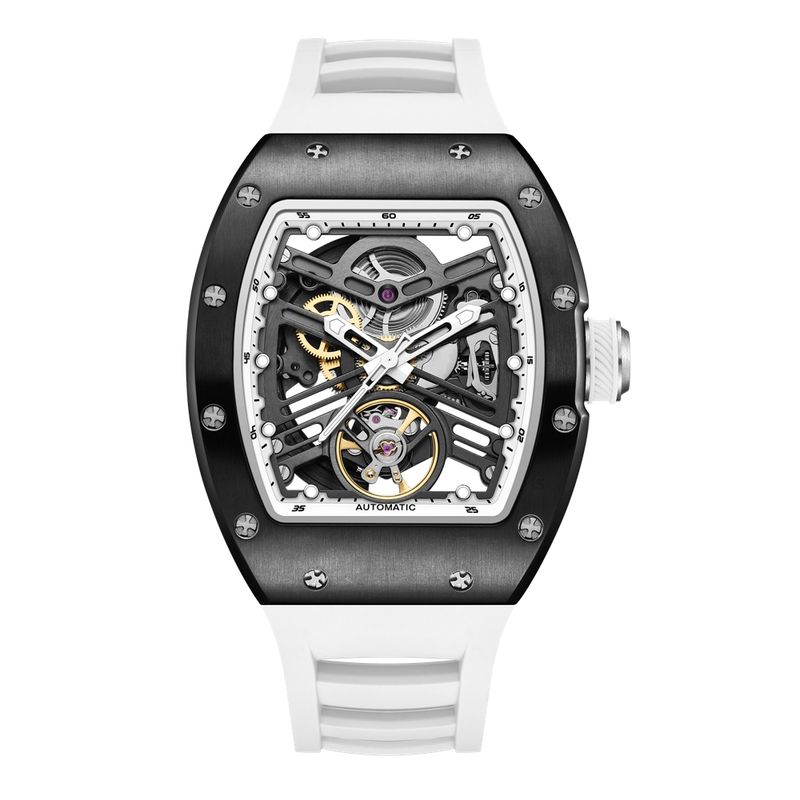 New 42MM Hollow Out Men Mechanical Watch Clock Stainless Steel Case Luminous Waterproof Automatic Watches Wristwatch 9190-13