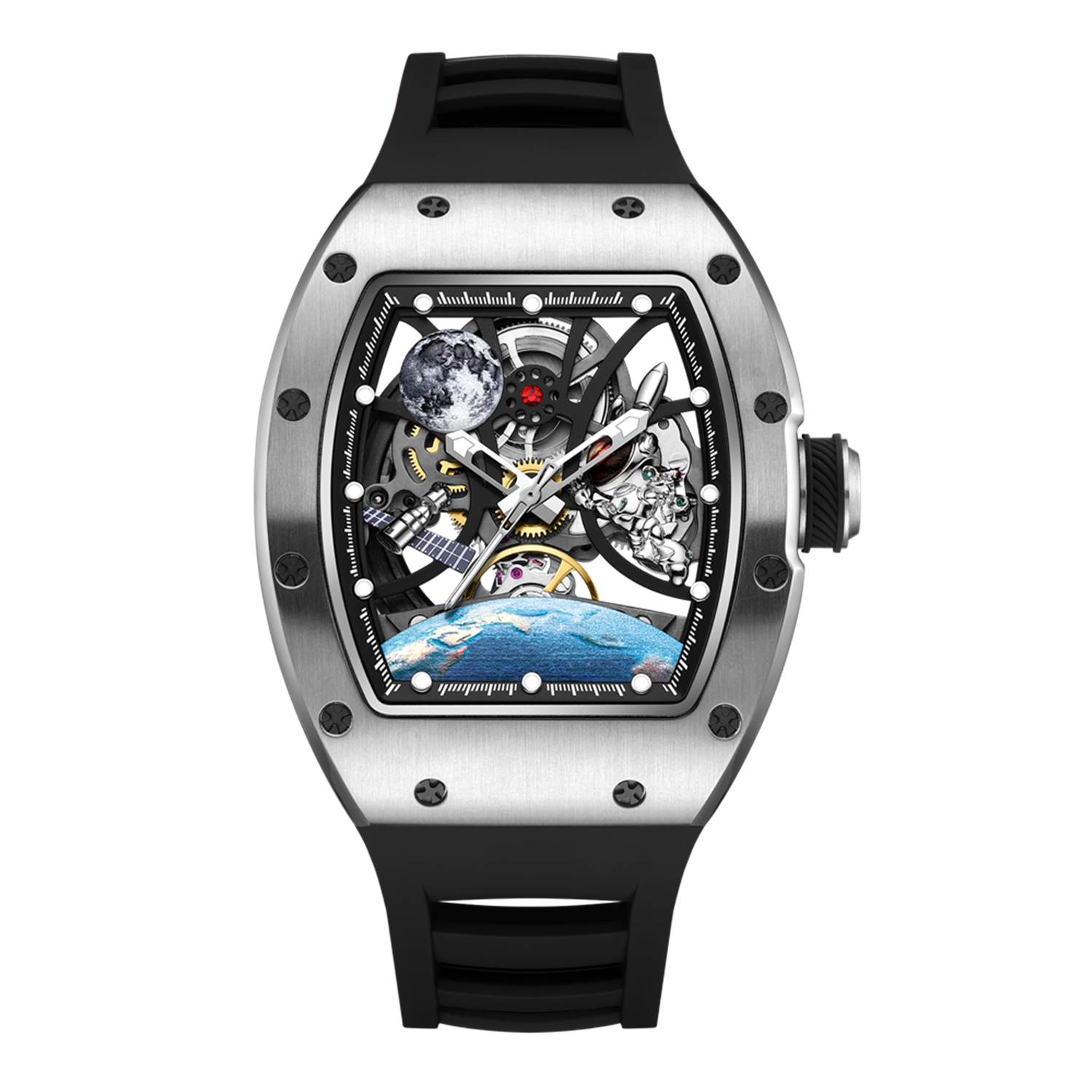 New Skeleton Dial Automatic Mechanical Movement Watch Men Fashion Sport Wristwatches Waterproof Male Clock Reloj Hombre 9190-14