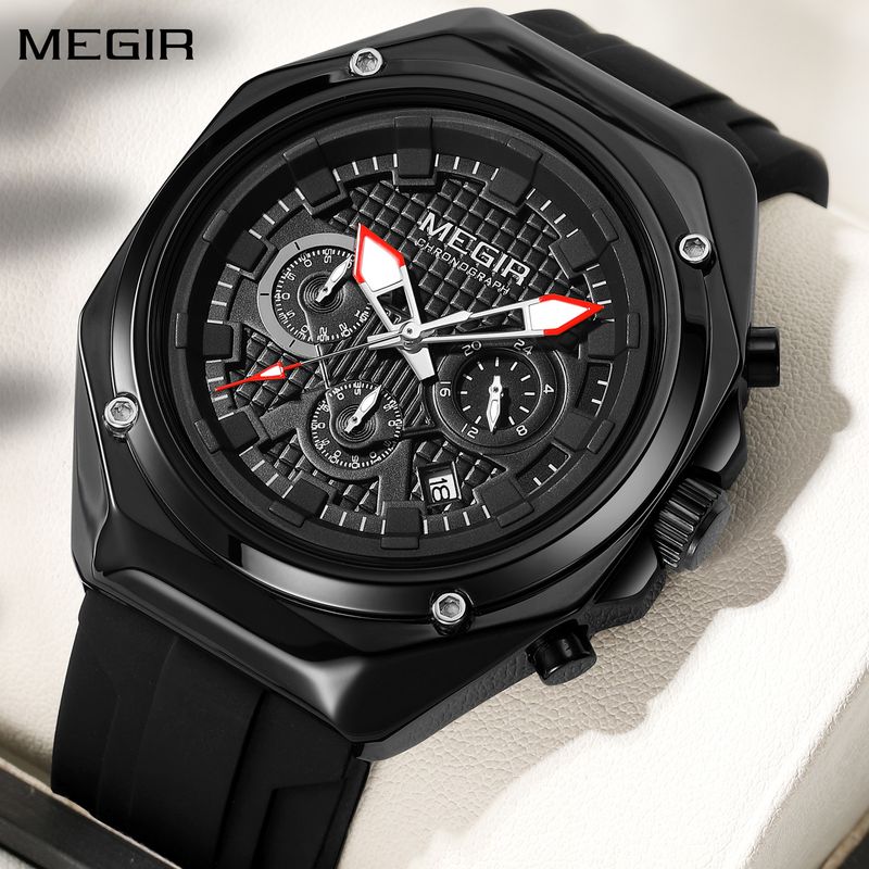 MEGIR Brand Men Quartz Watch Luxury Sport Wristwatches Waterproof Luminous 24 Hours Chronograph Clock Date Reloj Hombre 8118