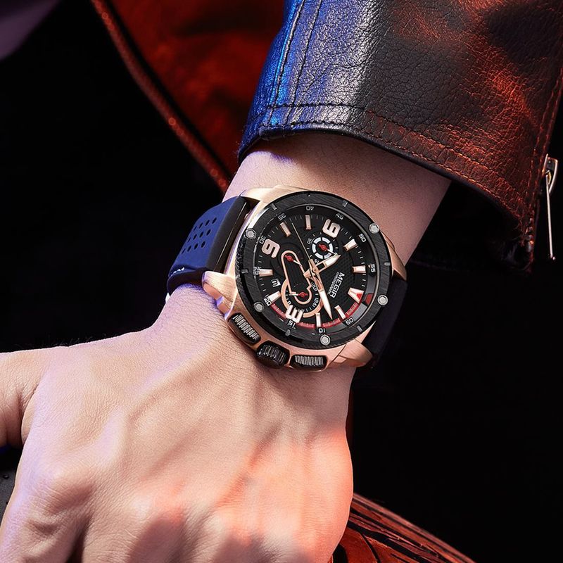 MEGIR Mens Watches Top Brand Luxury Silicone Sports Military Watch Waterproof Quartz Clock Men Chronograph Man Wristwatch 2147