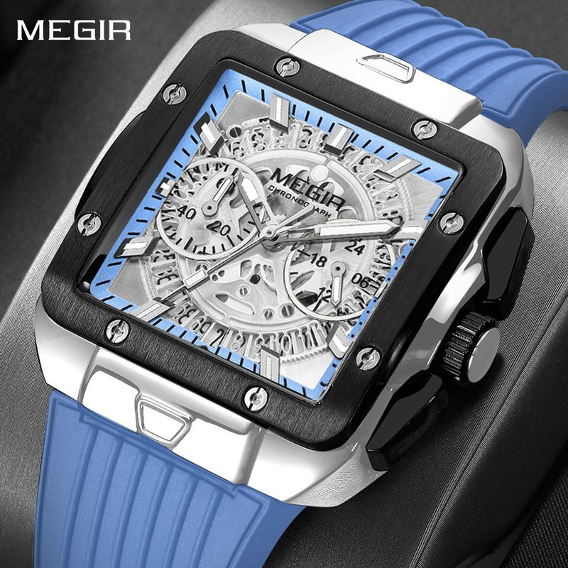 MEGIR Watch for Men Luxury Sport Quartz Wristwatch with Silicone Band Luminous Hands Date Male Chronograph Clock Reloj Hombre 2228