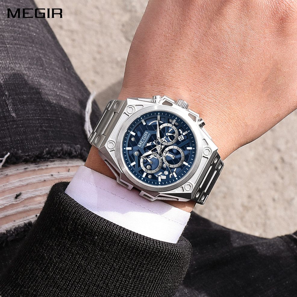 MEGIR Men's Watches Waterproof Sports Wristwatches Quartz Military Chronograph Luminous Male Clock Calendar Relogio Masculino 4220
