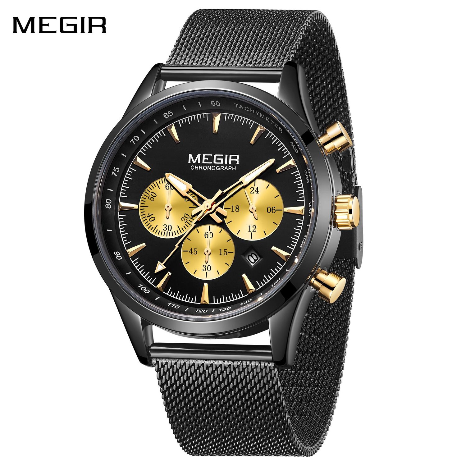 MEGIR Fashion Watch for Men Top Luxury Big Dial Business Quartz Watches Waterproof Steel Wrist Watch Clock Relogio Masculino 2153
