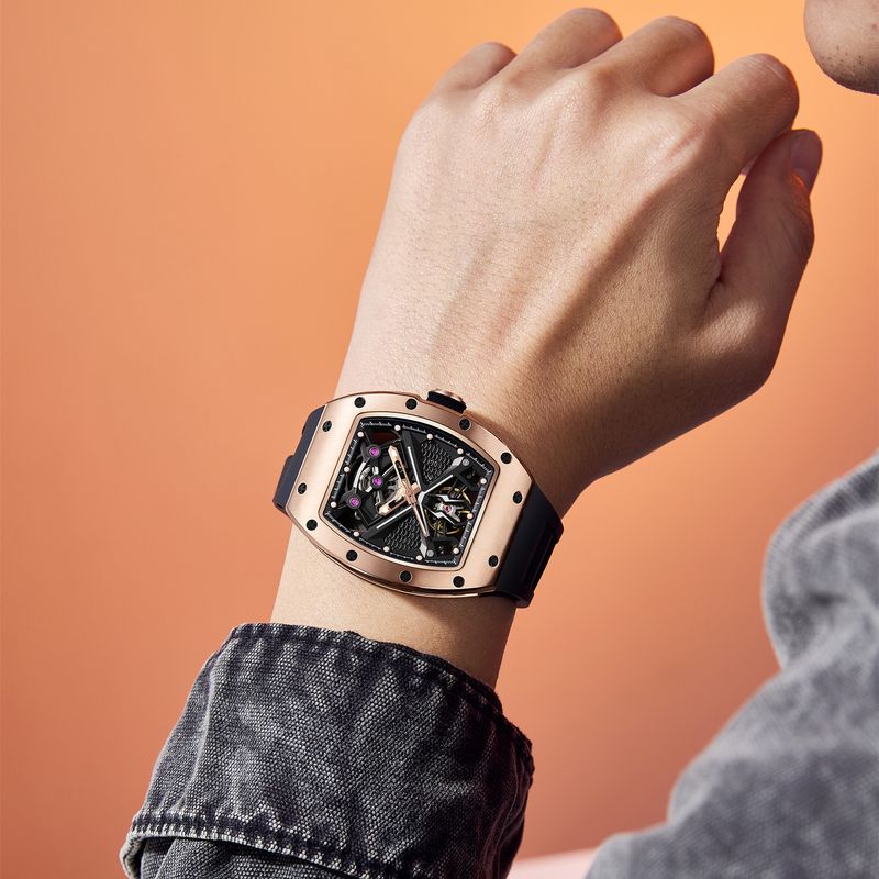 MEGIR Hollow Out Dial Men Mechanical Watch Fashion Stainless Steel Automatic Wristwatch Waterproof Watch Clock Montre Homme 9190-5
