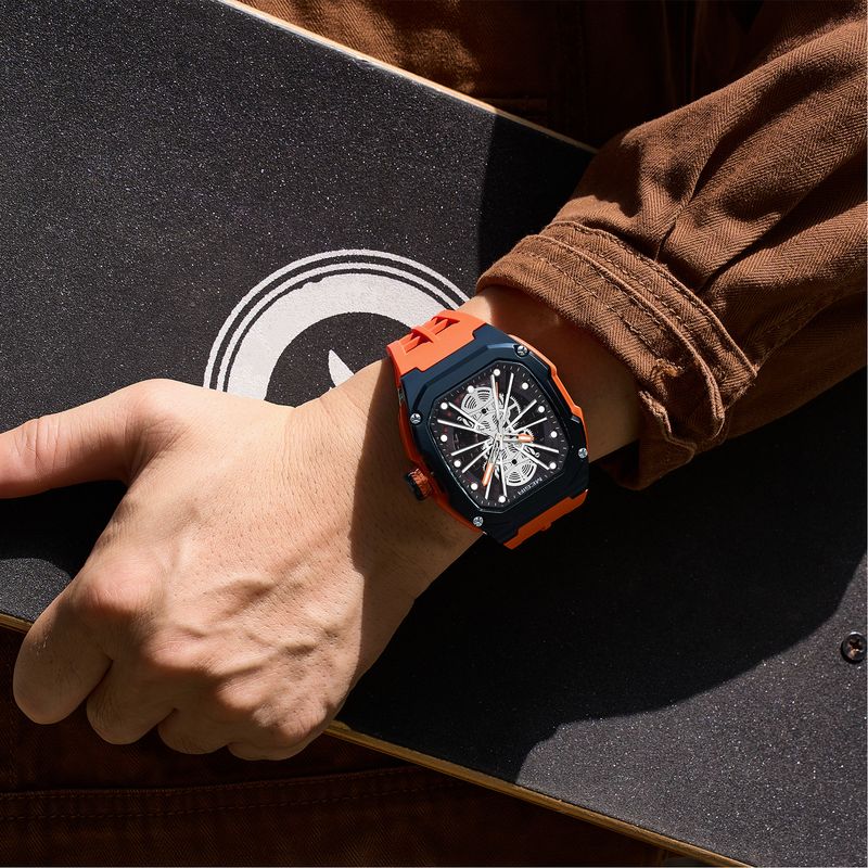 MEGIR Automatic Mechanical Watch for Men Skeleton Dial Waterproof Luminous Men's Sport Casual Wristwatch Clock Reloj Hombre 8607