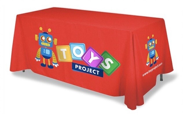 6ft TABLE TOP BANNER (LOOSE FIT). Satin fabric. $495.00!