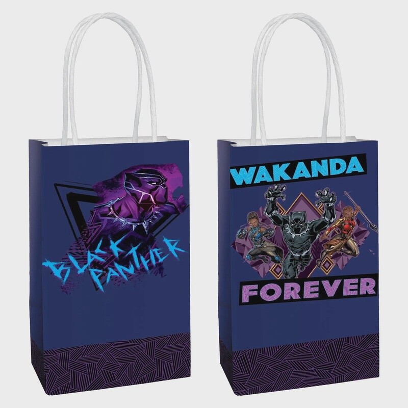 Black Panther Wakanda Forever Paper Favor Bags, 5.25in x 8.25in, 8ct