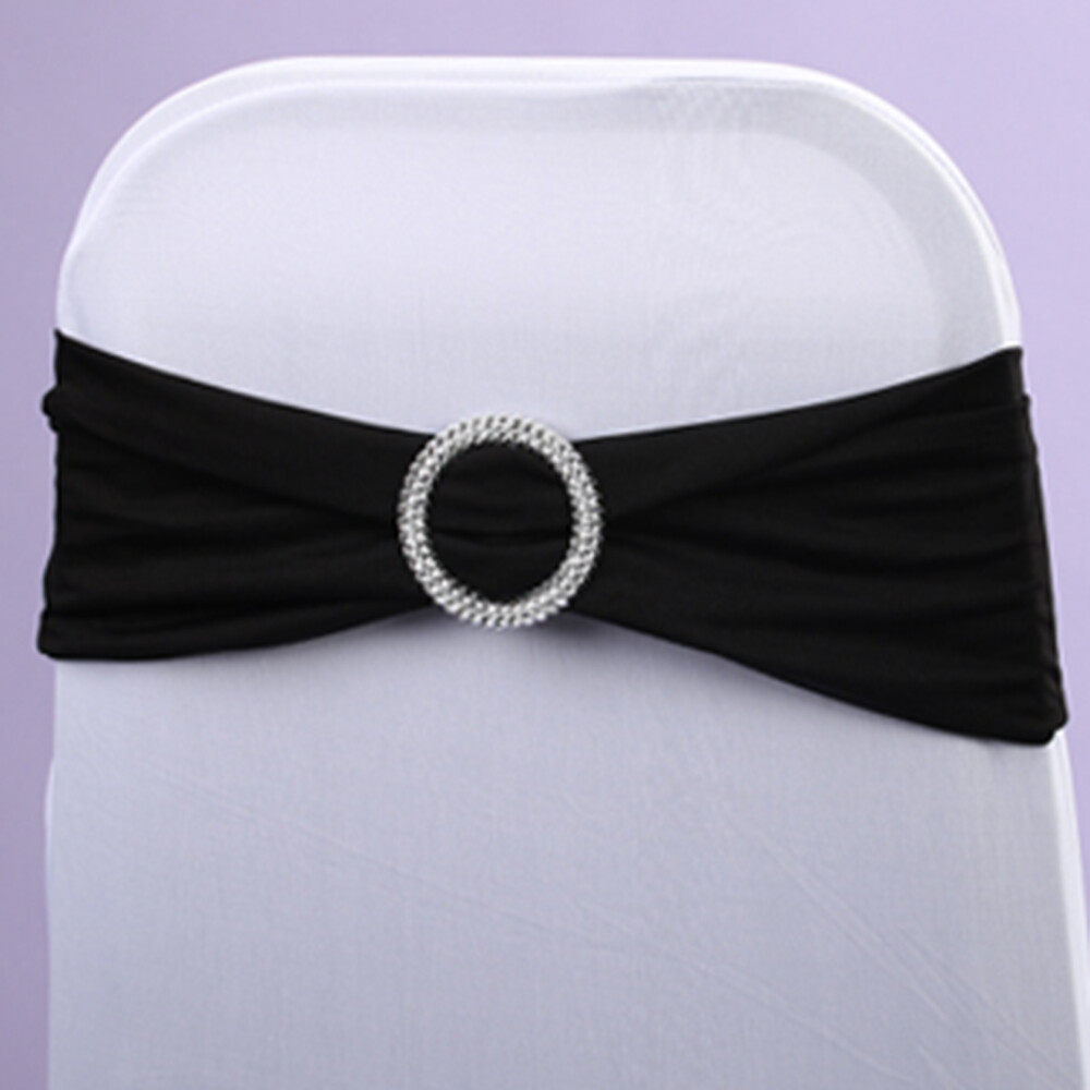 12&quot; SPANDEX SASH W/BUCKLE, 6 PCS/BAG,, Color: Black