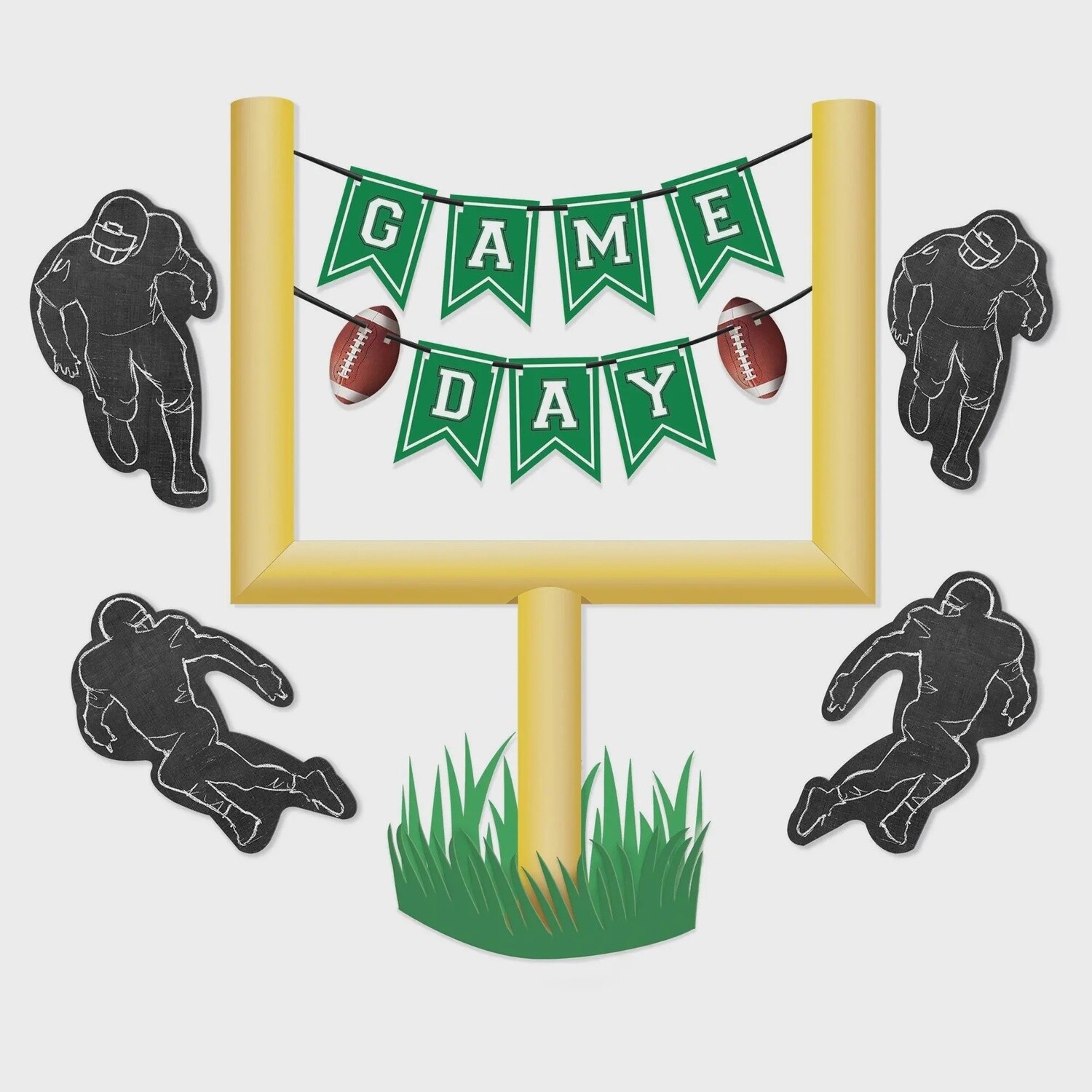 3D Game Day Football Goalpost Wall Decorating Kit, 21pc