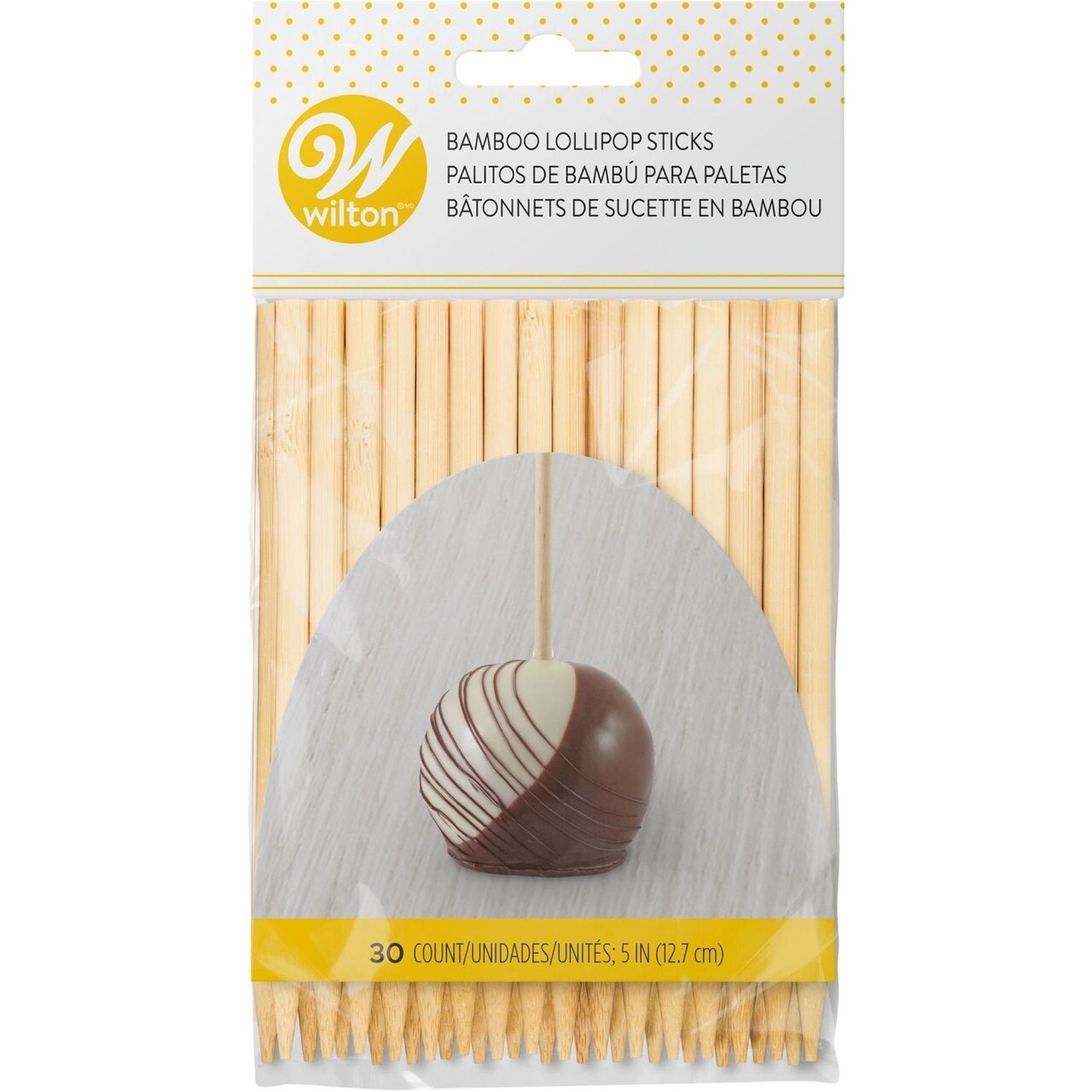 5-Inch Bamboo Lollipop Sticks, 30-Count